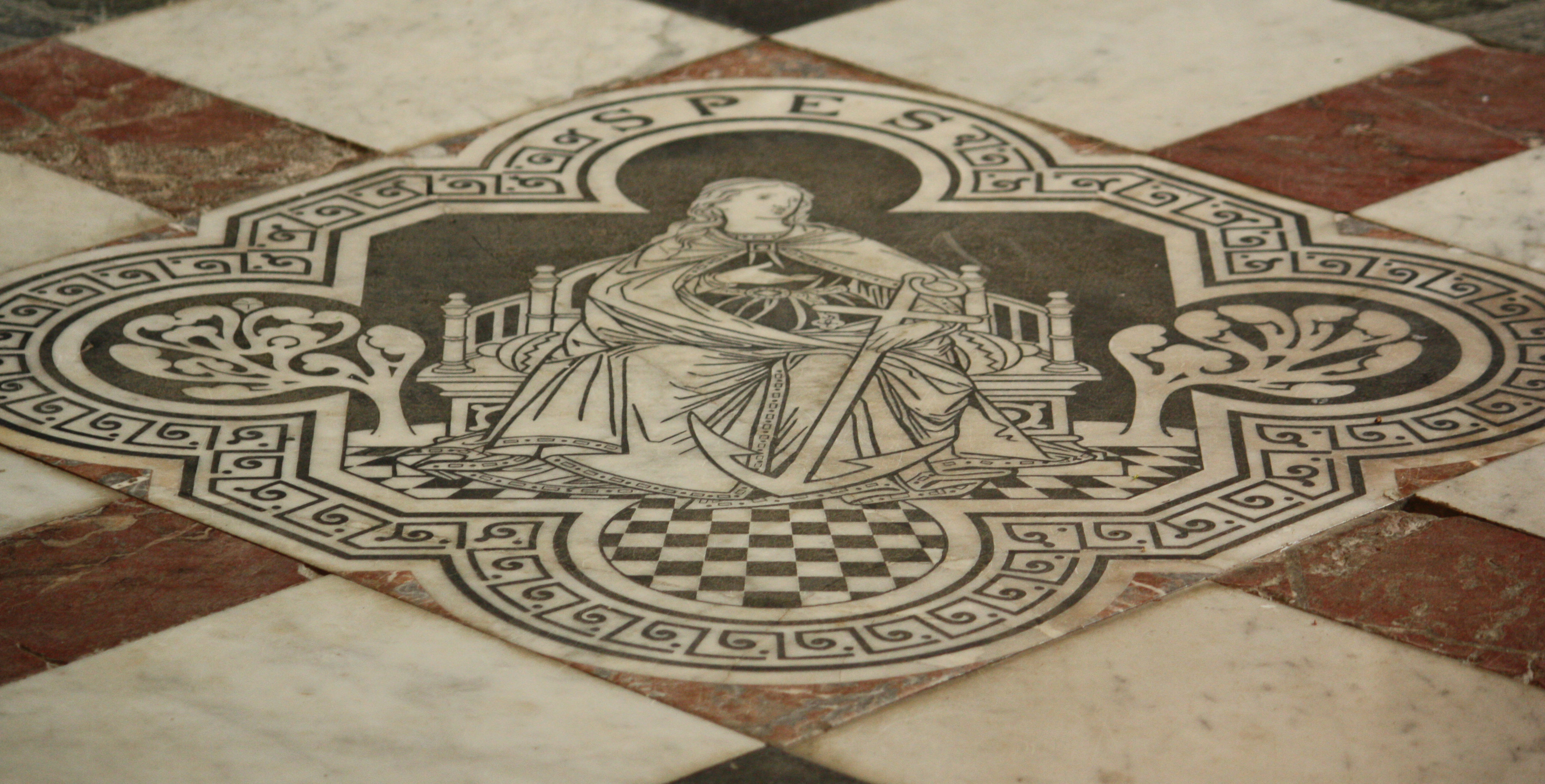"Spes" in a marble floor