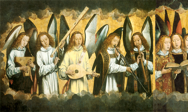 Hans Memling, Christ Surrounded by Musician Angels