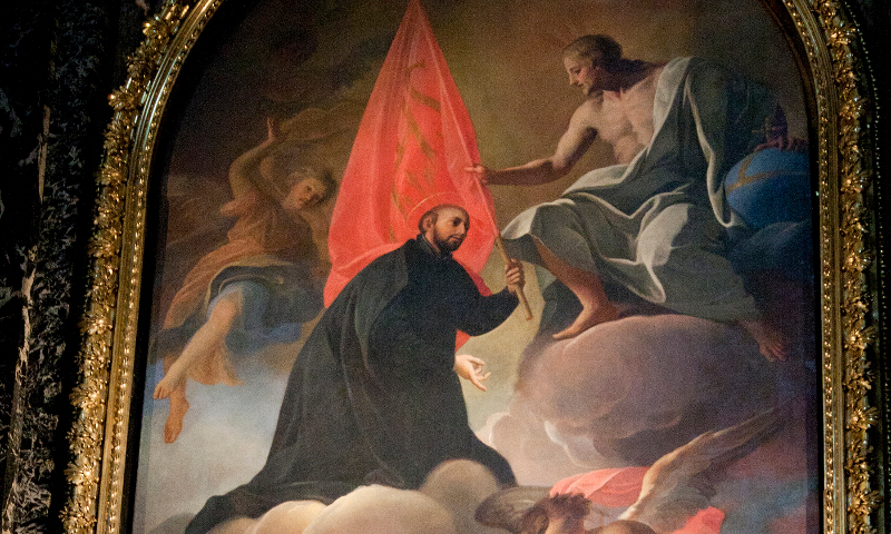 St Ignatius presents his Order to Christ