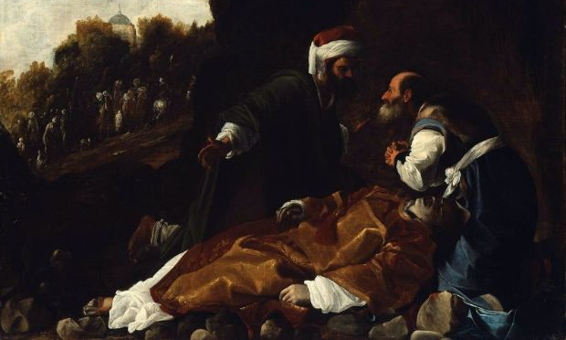 Carlo Saracini, Saint Stephen Mourned by Saints Gamaliel and Nicodemus