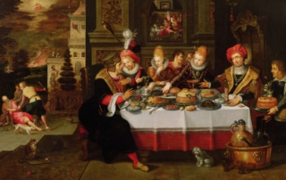 Lazarus and the Rich Man’s Table (from Luke XVI) by Kasper or Gaspar van den Hoecke