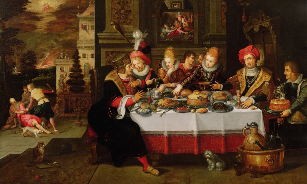 Lazarus and the Rich Man’s Table (from Luke XVI) by Kasper or Gaspar van den Hoecke