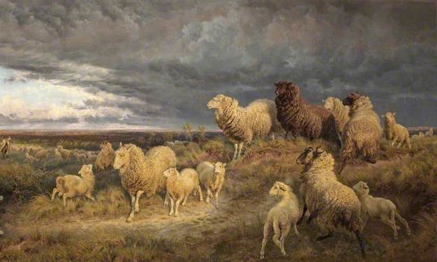 Henry William Banks Davis, Approaching Thunderstorm, Flocks Driven Home, Picardy, France
