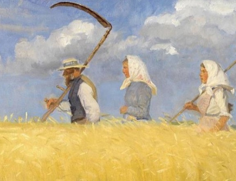 Косцы слушать. Малевич крестьяне Косцы. Крестьяне в поле картина. Косцы картина. Косари в поле